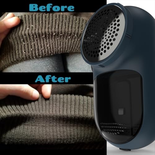 Image of Rechargeable Fabric Shaver, Magictec Lint Remover Sweater Defuzzer Lints Fuzzs Pills Pilling Trimmer for Clothes and Furniture -Battery Operated Blue