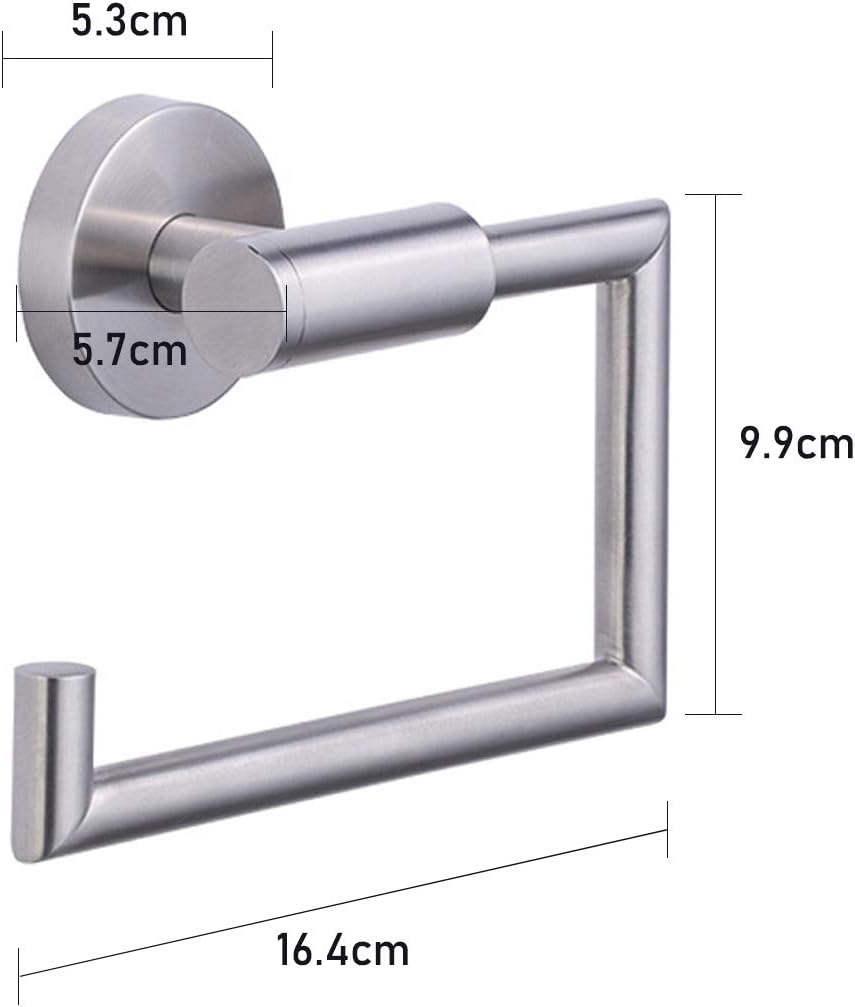 Toilet Roll Holder, Toilet Paper Holder, Stainless Steel Wall Mounted Strong Adhesive No Drilling Required for Bathroom and Kitchen - Image 3