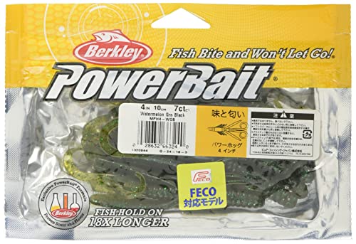 Berkley (バークレー) パワーホッグ 4インチ ウォーターメロングリーンブラック MPH4-WGB ブラックバス 1枚目