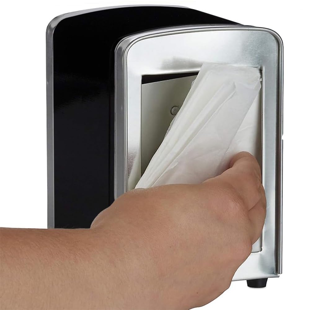 Virsus 6 Portatovaglioli da Bar a Molla NERO, misura 10x9x13 cm, Dispenser in Acciaio Inox per Tovaglioli 17x17cm, Distributore da tavolo di Fazzoletti Salviette Piccole per Gelateria, Bar -0050