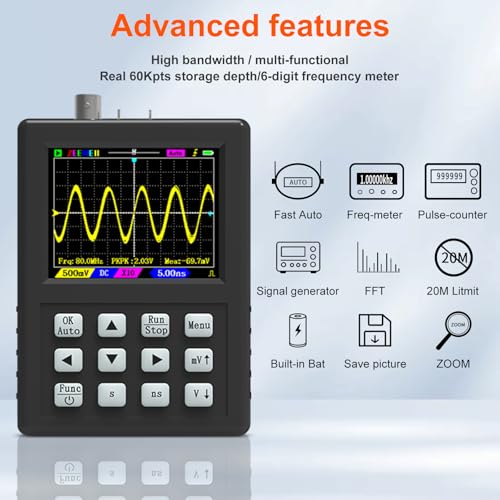Image of LCD Handheld Digital Oscilloscope Kit - 2.8 inchTFT Multimeter Oscilloscope Signal Generator Mini Automotive Oscilloscope Bandwidth 80Mhz Digital Oscilloscopes Portable 250MSa /s Sampling Rate (DSO1C81)
