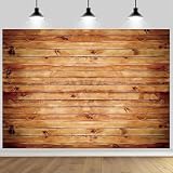 MQCGLJ 7x5FT Rustic Wood Wall Photography Backdrop Natural Brown Wooden Board Background Baby Shower Birthday Party Cake Table Decoration Banner Photo Studio Props Polyester