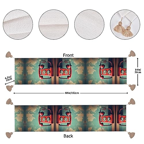 Chemin de table de salle à manger rustique en tissu durable motif Londres - 3