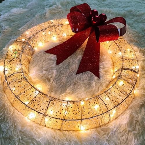 Décorations extérieures de Noël guirlande et couronne suspendue 2PC - 5