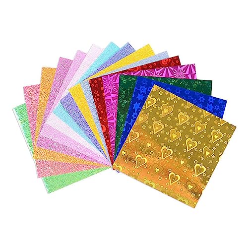 SEWACC 100 Pçs Origami Artes E Ofícios Para Papel Origami Para Artesanato Adulto Papel Quadrado Bril