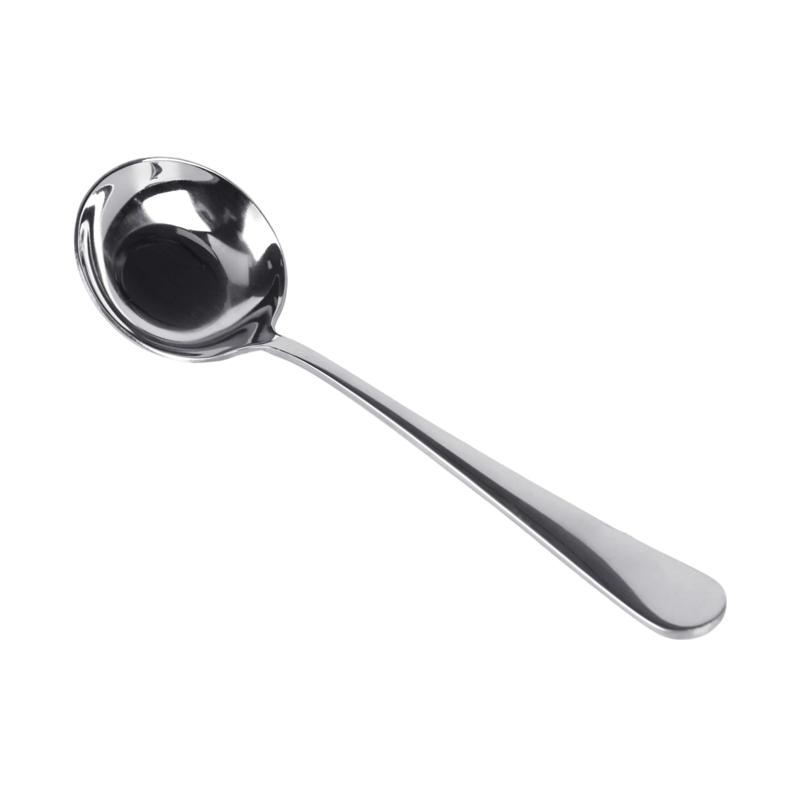 Carotoe 304 Stainlesssteel Stainless Steel Dining Spoon With Round Bowl And Long Handle For Rice Serving, Soup Scooping, And Daily Home Use Rice Serving Spoon Soup Table Long Handle Round Bowl Metal Dining Home Meal Utensil
