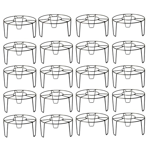 Go Hooked Flower Pot Stand for Balcony | Gamla Stand | Plant Stand for Indoor Living Room | Planter Stand (Black, Pack of 20)