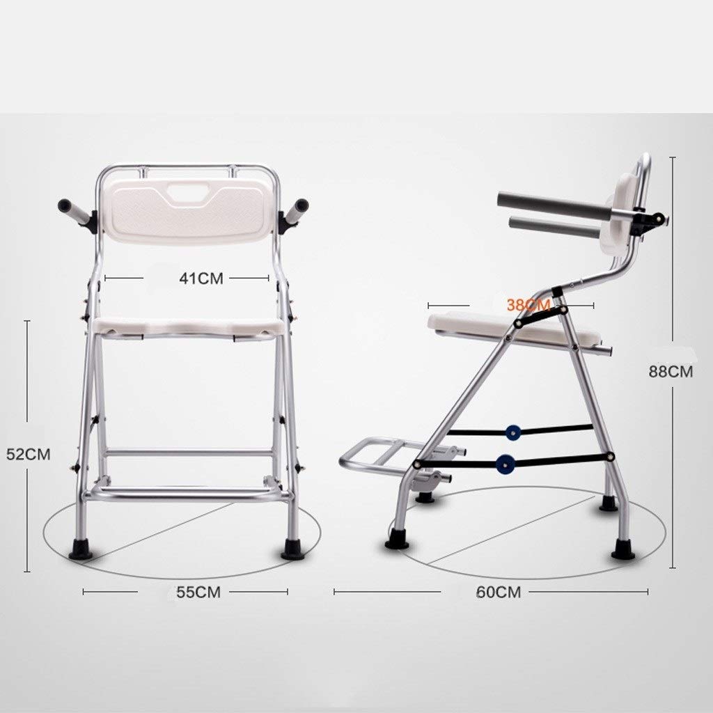 Sgabello da Doccia, Sedile da Doccia, Bagno, in Lega di Alluminio, Sedia da Bagno Pieghevole per Anziani, Sedia da Doccia Antiscivolo per Donne Incinte, Sgabello da Bagno per Disabili