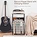 AMHANCIBLE Record Player Stand with Charging Station, Turntable Stand with Storage Cabinet, 3 Tier End Table Hold Up to 100 Albums, Record Table for Vinyl, Living Room, Rustic Brown, HETCD01BR-1