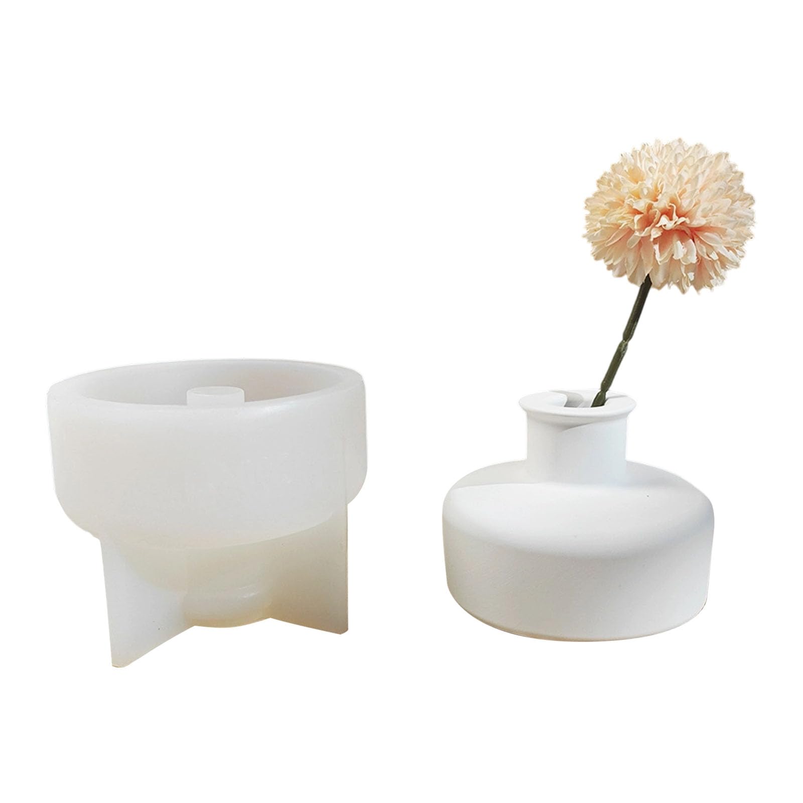 Jazuaiao Recyclable Elastomer Molding Molds Set Create Tiny Mineral White Vases Waxlights Soap Making Not Deadly Silicone Vase Molds