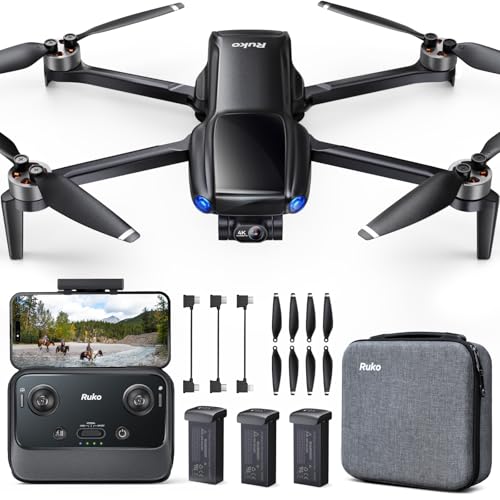Ruko U11MINI 4K, Drones with Camera for Adults 4K Video 8K Photo, Under 249g, 3-Axis Gimbal EIS, 96 Min Flight Time, 20000ft FPV Transmission Professional Drone, AI Takeoff/Landing, Auto Return, GPS with Beeper, Beginner Friendly