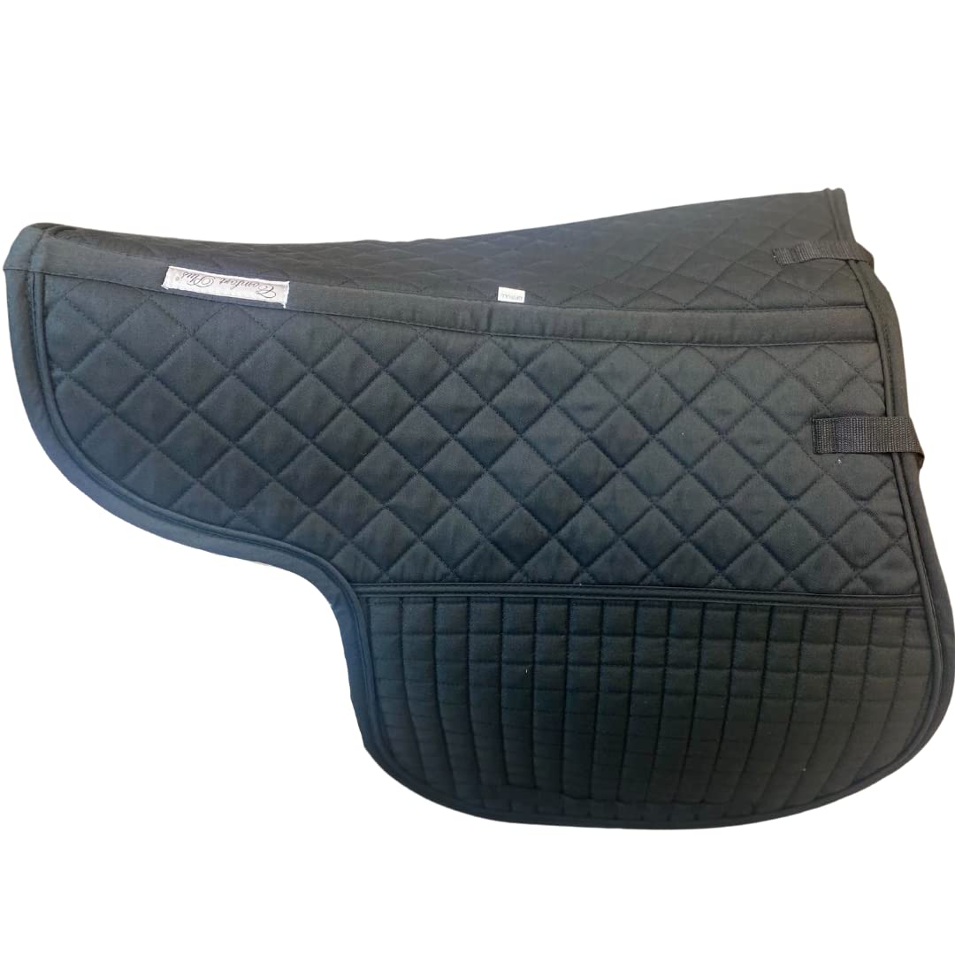 Wilkers Diamond Quilted All Purpose Saddle Pad In White With Black Trim - 2nd Round Equestrian
