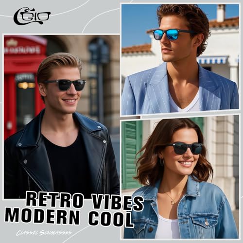 CGID Sunglasses Men Womens Polarized Lightweight Retro Black Shades UV400 Driving Fishing Golf2