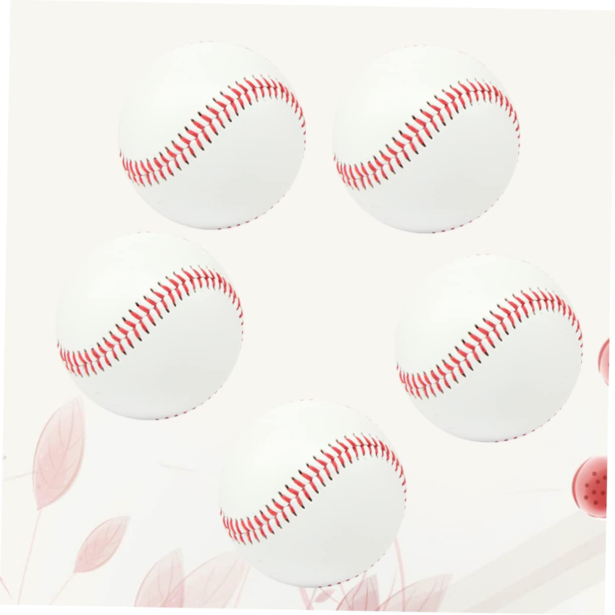 WOONEKY 5 Piezas Bolas de Béisbol de Entrenamiento No Oficiales para Práctica y Competición Aptas para Adolescentes Construcción y Segura Entrenamiento Interior y Exterior