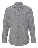 Burnside Men's 8200 Long Sleeve Solid Button-Up Flannel Shirt (Large, Heather Grey)