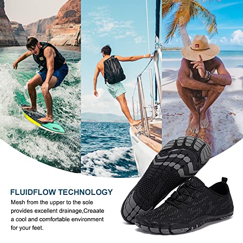 Image of HIITAVE Men Barefoot Water Shoes Beach Aqua Socks Quick Dry for Outdoor Sport Hiking Swiming Surfing