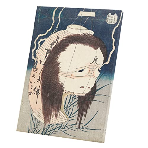 Peinture Hokusai lanterne fantôme 40x56 toile art japonais déco
