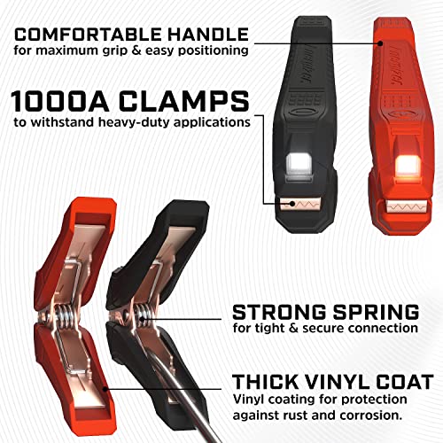 Energizer Jumper Cables For Car Battery With Built-In Led Lights, Heavy Duty Automotive Booster Cables For Jump Starting Dead Or Weak Batteries - Carrying Bag Included (25-Feet (1-Gauge) #TOP2