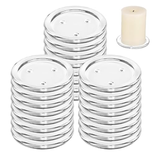 JMIATRY Lot de 24 Bougeoir Rond en Verre Transparent Chandelier Rond - Bougeoir Pilier pour Mariage, Spa, Fêtes, Décoration de la Maison, Centres de Table et...