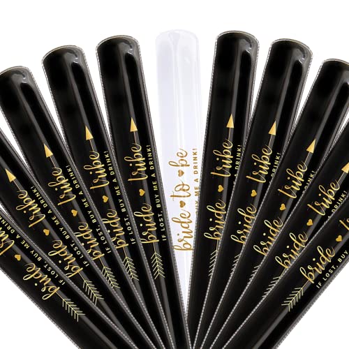 Pop Fizz Designs Bachelorette Slap Bracelets | Bachelorette Party Favors | Bride Tribe Gifts (Black)