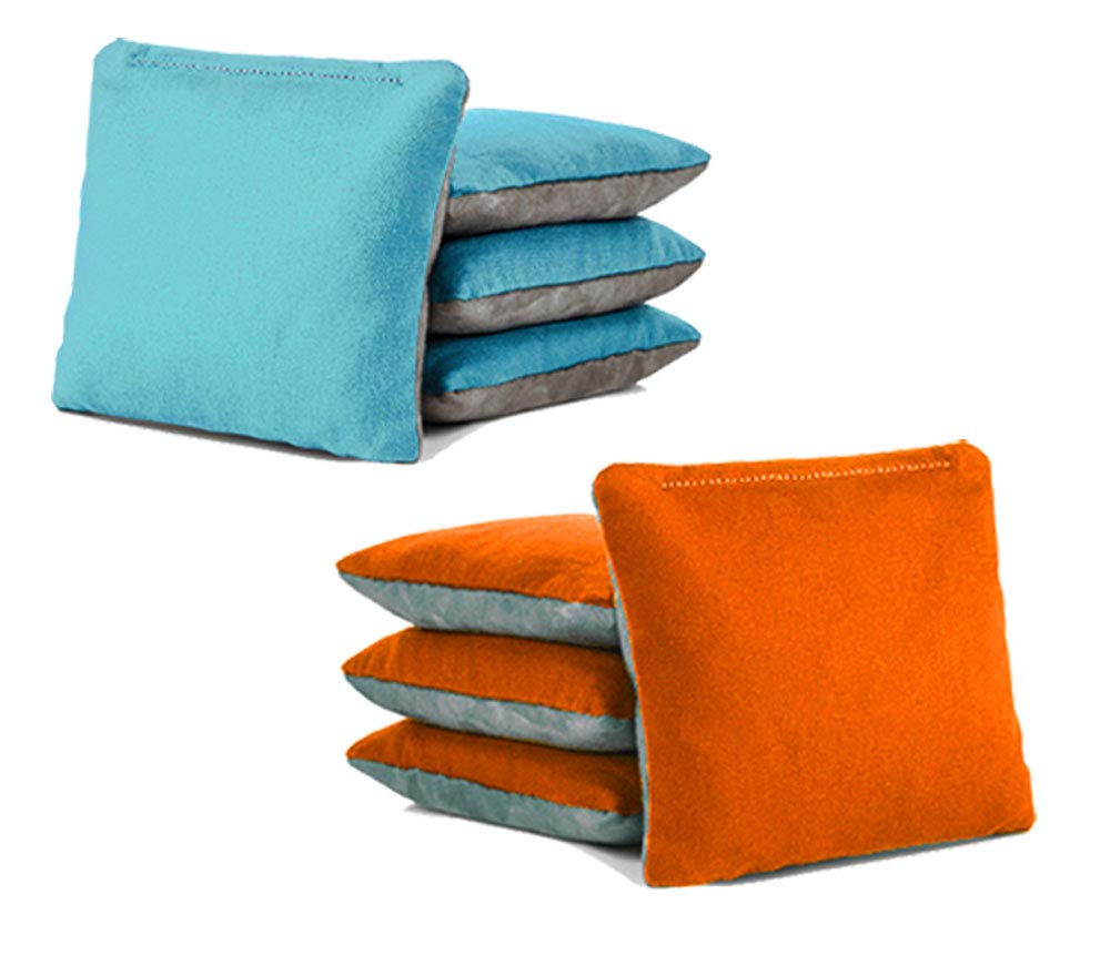 Tailgating Pros Pro-Style Two-Sided Cornhole Bags Slick & Stick Resin Filled Suede and Duck Canvas Set of 8-20+ Color Combos -