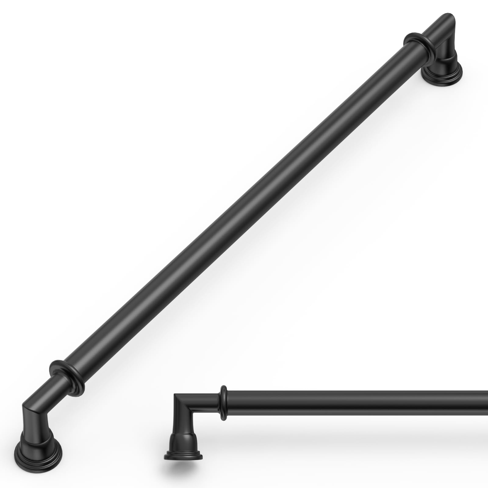 Amerdeco 10 Pack Matte Black Cabinet Pulls 10 Inch 254mm Zinc Alloy