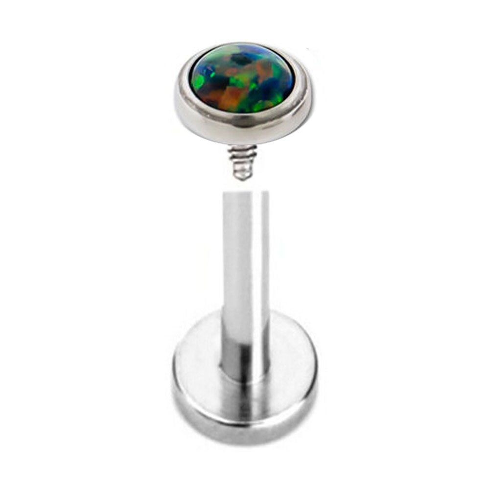 16 Gauge 5/16 Tiny Opal Flower Stainless Steel Labret Cartilage Helix Tragus Earrings Piercing