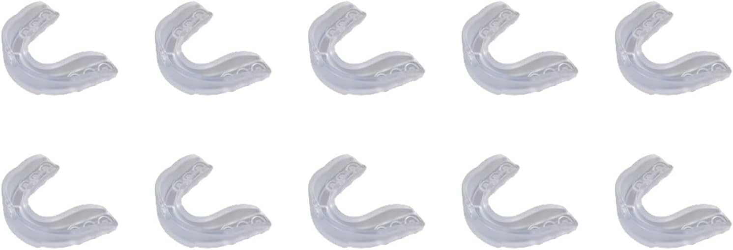 Shockproof Combat Sports Mouth Guard Adults Mouthguard Football Wrestling Hockey Lacrosse Boxing Comfort Fit(10Pcs Transparent)