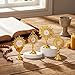 Bucherry 24 Pcs Mini Monstrance Catholic Gifts Bulk Easter Metal First Communion Table Decorations Religious Baptism Centerpieces for Tables Gold Cross Chalice Figurines for Sunday School Home Decor