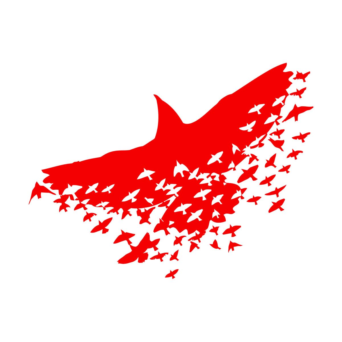 Lettering Stickers Birds Patterns Raven Crow Ornament 81x108.3cm Multi Color Selection Extra Large red