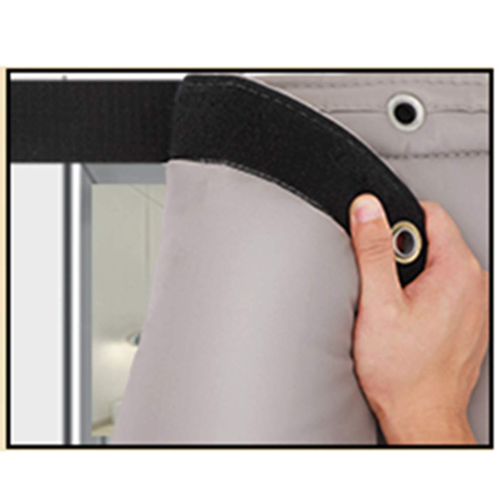 Thermique Isolation Phonique Rideau De Porte, Épaissir PU Panneaux De Imperméable Rideau De Partition De Climatiseur Chambre à Coucher De Salon-Gris Argent 110x210cm(43x83inch)