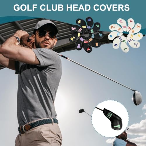 Couvre-club de golf imperméable en cuir PU pour la protection de vos bois lot de 9