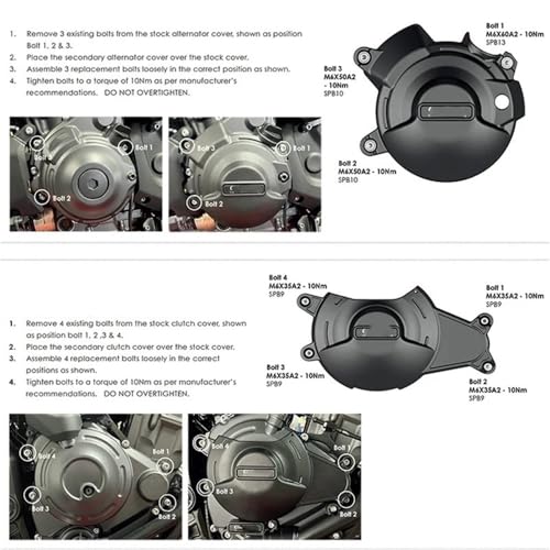 Cubierta motor protector para MT-07 y Tenere 700 juego de tapas de protección integral 5
