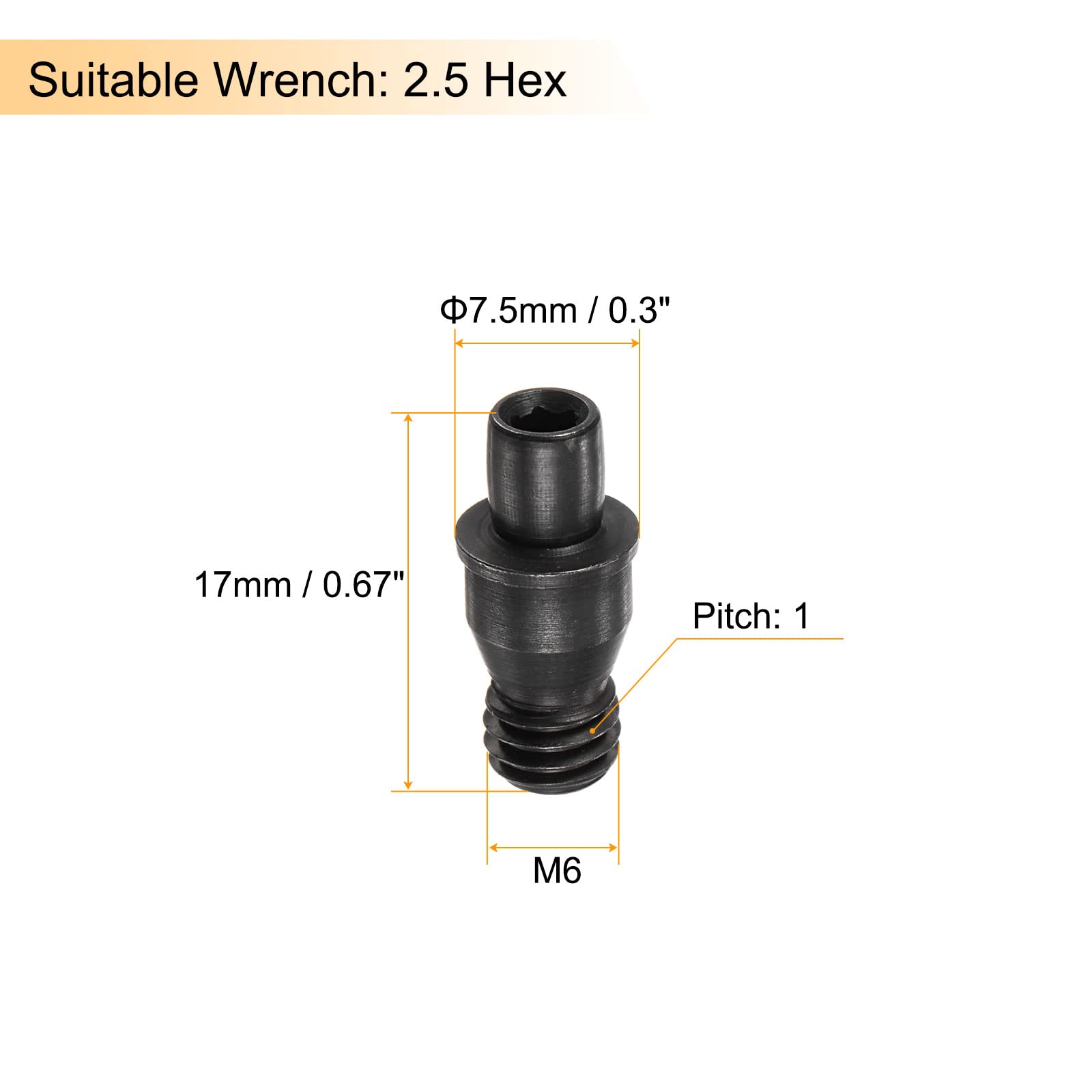 Lot De 10 Vis M6x17 En Acier Carbone - Pour Support D'outil CNC Carbure - Marque Uxcell