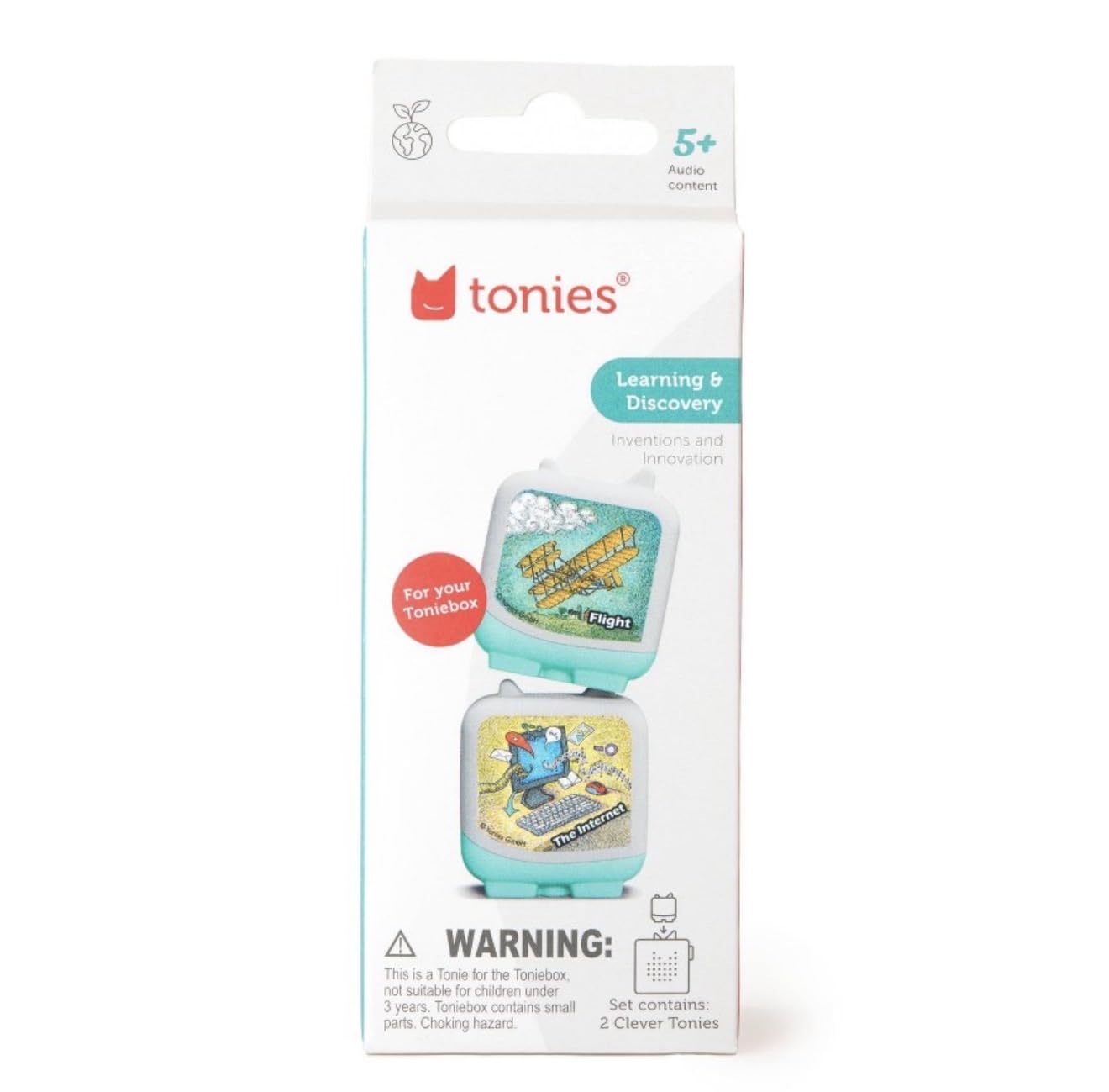 Tonies Inventions Flight and Internet Clever 2 Pack Audio Learning Discovery Character, Educational Digital Content for Kids, Interactive Story Time