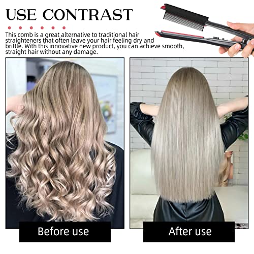 Barber Straightening Comb Attachment, Women Diy Combs Accessories Fit Hair Straightening Flat Iron Compact Hair Styling Tool Convenient Washable V Type For Home Or Salon Use (Black) #TOP5