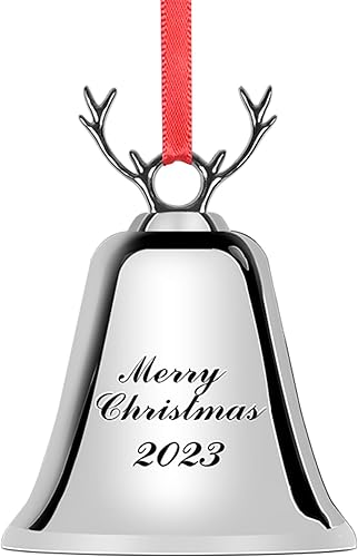 Styleonme Campanas decorativas, Feliz Navidad 2023, Campana de bendición de metal para interiores y exteriores, regalos para mamá, abuela y mujeres