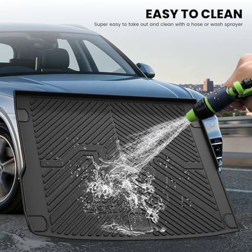 Image of LASFIT Cargo Mat for Audi Q5 /SQ5 2009-2017, Custom Fit All-Weather TPE Trunk Mat for Audi Accessories, Waterproof, Easy to Clean, Black