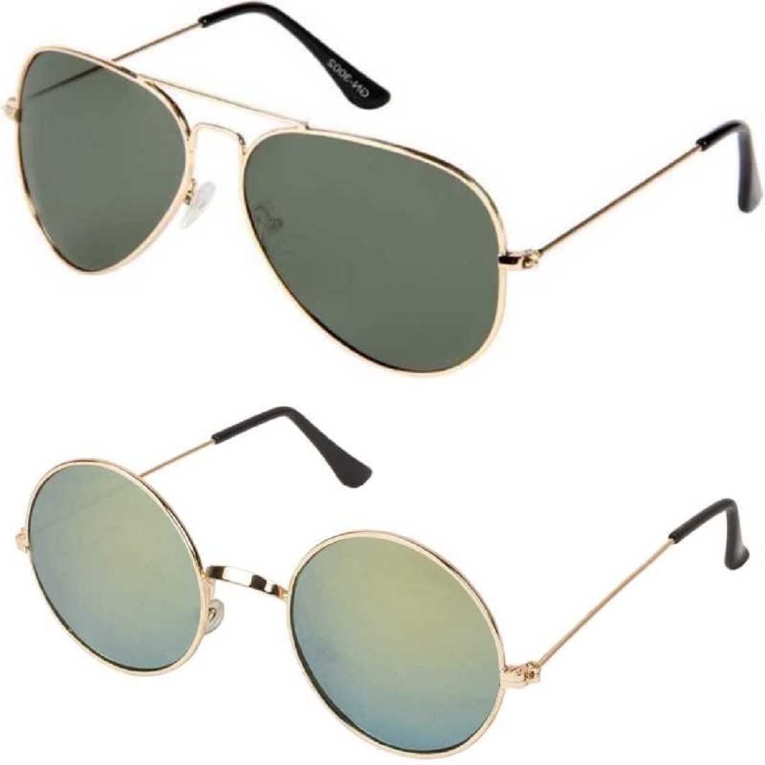 Sunwear Unisex Adult Unique Stylish Aviator & Round Combo Sunglasses-image-23