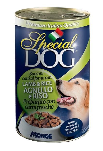 SPECIAL DOG UMIDO PER CANI BOCCONI AGNELLO E RISO - OFFERTA - 6 SCATOLETTE DA 1,275KG