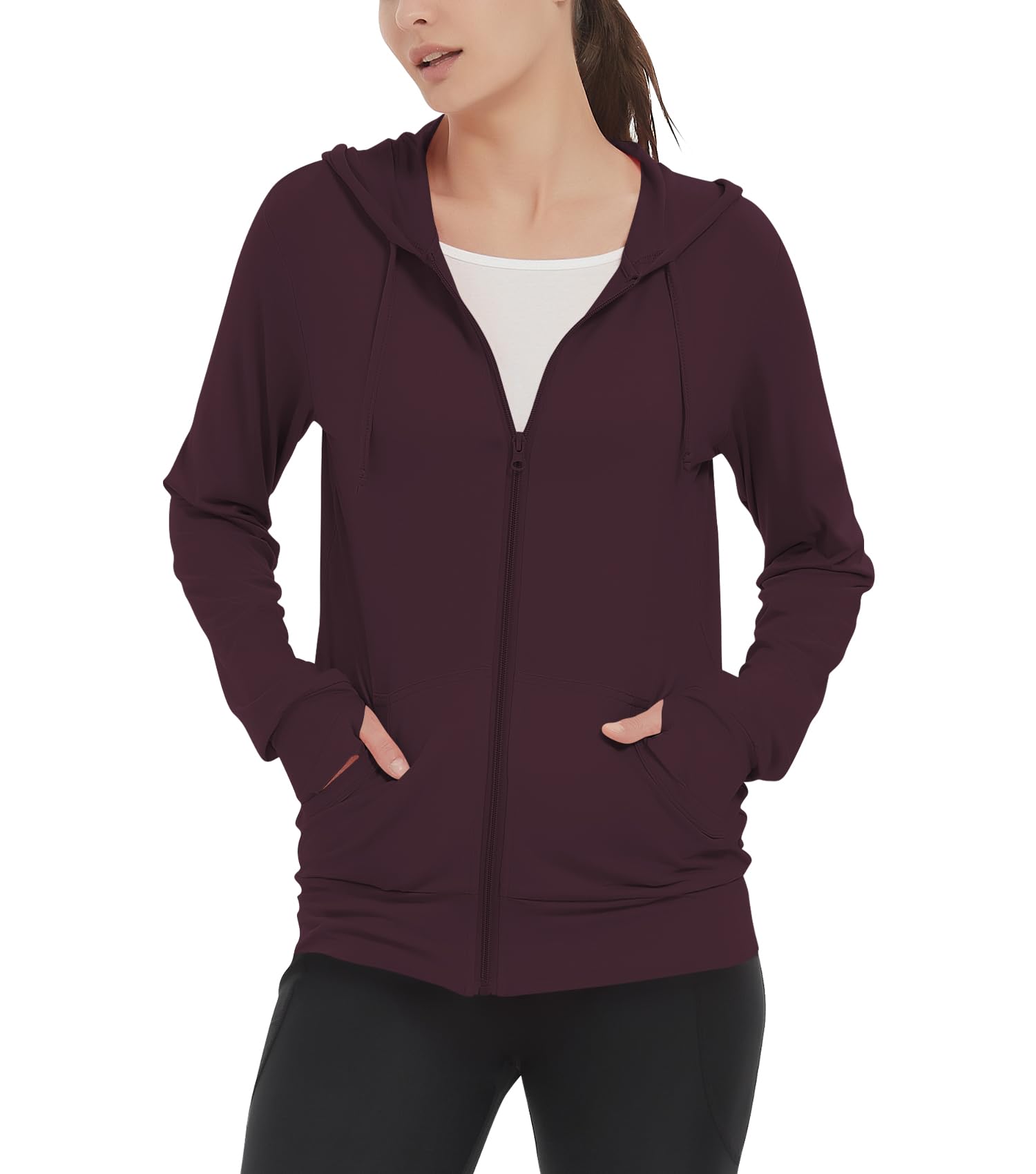 LETAOTAO Womens' Lightweight Zip Up Hoodies Stretch Thin Summer Jackets For Women