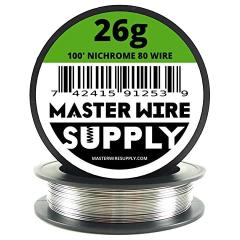 Nichrome 80-100' - 26 Gauge Wire - 100ft - 0.4mm - 0.016in - Made in USA - Master Wire Supply Cover