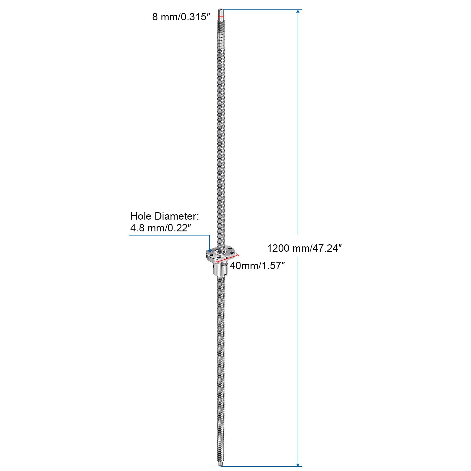 QUARKZMAN Kugelgewindetrieb SFU1204 (Durchmesser 12mm Steigung 4mm Länge 1200mm) Mit Kugelgewindemutter Anti-Spiel Kugelgewindetrieb Set Standard Endbearbeitung