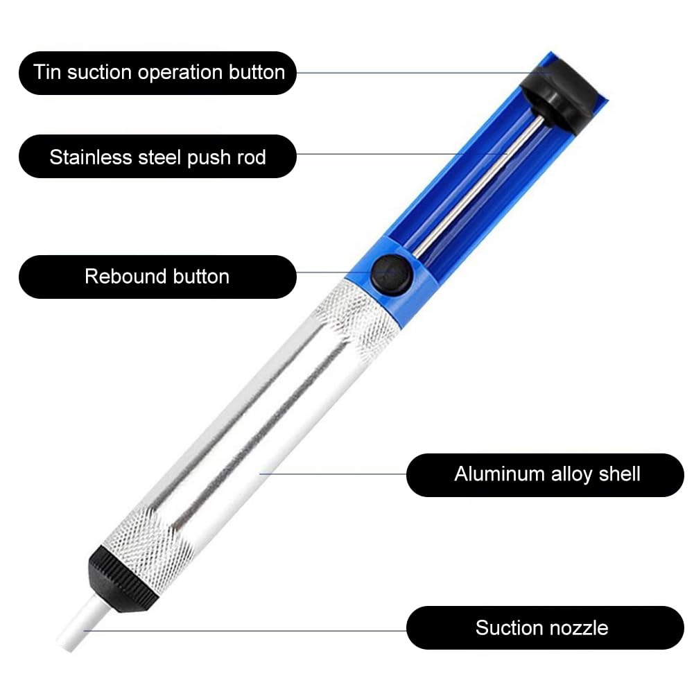 Pompa Dissaldante, Saldatura Manuale Ventosa, Saldatura Strumento di Rimozione, Dissaldatore Manuale, Desoldering Pump, Adatto per l'uso in laboratori, Negozi di Serviz, Scuole, Casa e Industria, 2PCS