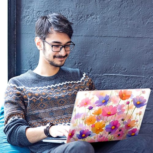 Image of Galaxsia Floral D12 Full Body Vinyl Laptop Skin /Sticker /Cover Upto 15.6 Inches Laptops Laminated-Removable-HD Quality Compatible for Hp-Dell-Sony-Lenovo-Asus etc.(15x10 Inches)