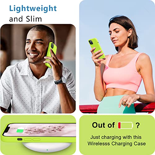 Coque silicone liquide iPhone 13 Pro Max 6,7" vert fluo