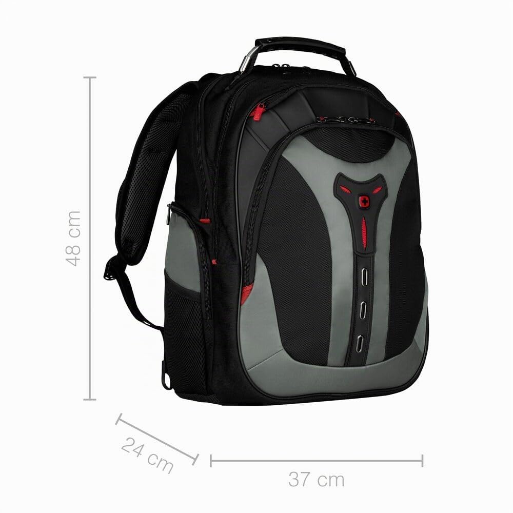 WENGER Pegasus Sac à Dos pour Ordinateur Portable 17 Pouces avec Poche pour Tablette Tactile 12 Pouces, Système d’Organisation, 25 l, Femmes Hommes, Bureau Voyages d’Affaires Uni, Gris, 600639
