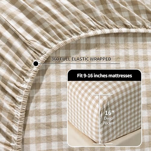 Image of LBRO2M 100% French Pure Linen Sheet Set 4Pcs, 16 inch Deep Pocket Queen Size