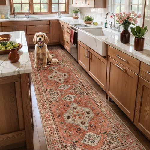 Image of Tangsoo Boho 3x10 Runner Rugs for Hallway, Washable Runner Rugs Non Slip