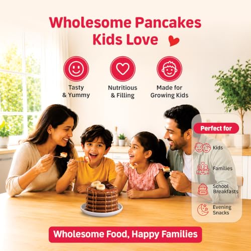 Image of Hungry Koala Chocolate Millet Pancake, No Maida, No Palm Oil, No Refined Sugar, Gluten Free, High Sprouted Protein, Low Carbs, Eggless 200 Gm - Pack of 1| Millet Pancake Mix